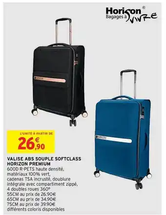 Intermarché Hyper Valise Abs Souple Softclass Horizon Premium offre