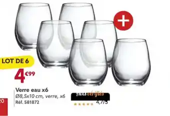 Gifi Verre eau x6 offre