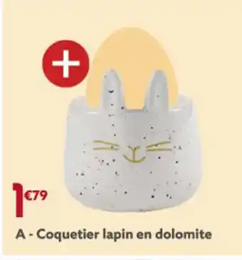 Coquetier lapin en dolomite