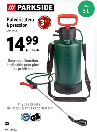 Lidl Pulvérisateur à pression offre