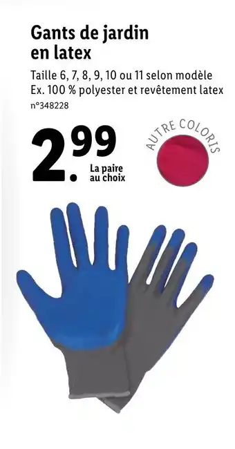 Lidl Gants de jardin en latex offre
