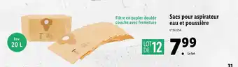 Lidl Sac pour aspirateur eau et poussière offre
