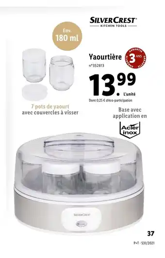 Lidl Yaourtière offre