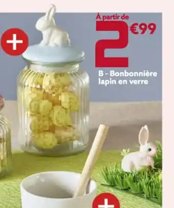 Gifi Bonbonnière lapin en verre offre
