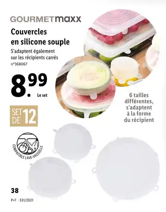 Lidl Couvercles en silicone souple offre