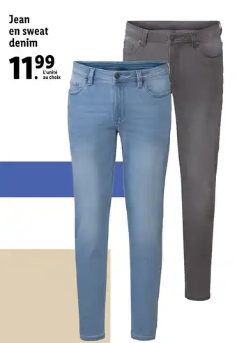 Lidl Jean en sweat denim offre
