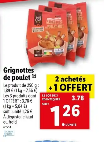 Lidl Grignottes de poulet offre
