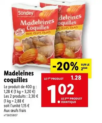 Lidl Madeleines coquilles offre