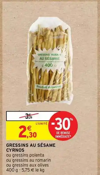 Intermarché Gressins Au Sésame Cyrnos offre