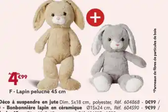 Lapin peluche 45cm