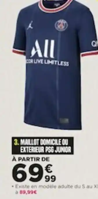 Go Sport Maillot domicile ou exterieur psg junior offre