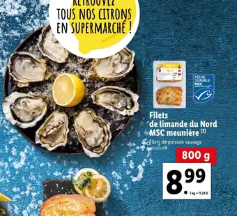 Lidl Filets de limande du nord MSC meuniere offre