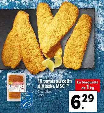 Lidl 10 panes au colin d'alaska MSC offre
