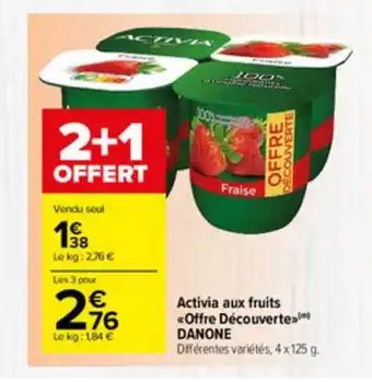 Carrefour Market Activia Aux Fruits offre