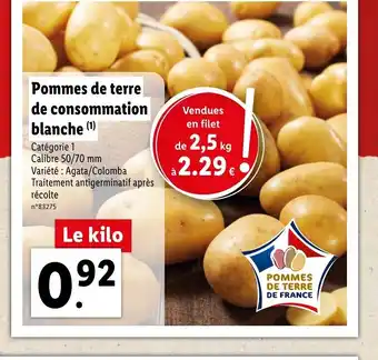 Lidl Pommes de terre de consommation blanche offre