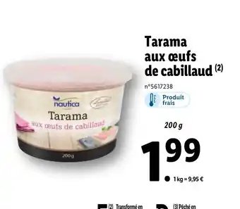Lidl Tarama aux oeufs de cabillaud offre