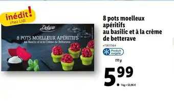 Lidl 8 pots moelleux aperitifs au basilic et a la creme de betterave offre