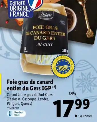 Foie gras de canard entier du gers IGP