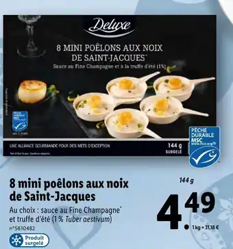 8 mini poelons aux noix de saint-jacques