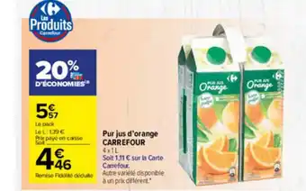 Carrefour Market Pur Jus D'orange Carrefour offre