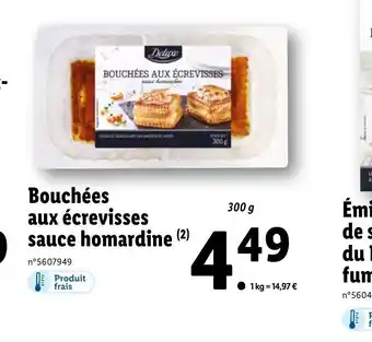 Lidl Bouchees aux ecrevisses sauce homardine offre