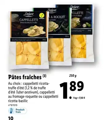 Lidl Pâtes fraîches offre