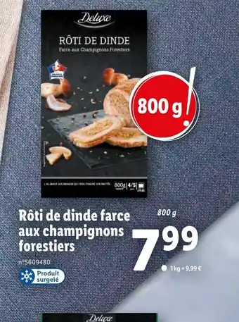 Lidl Roti de dince farce aux champignons forestiers offre