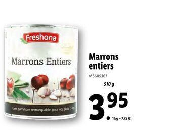 Lidl Marrons entiers offre