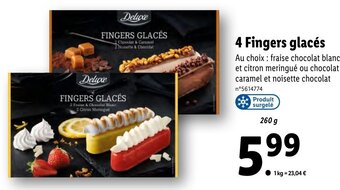 Lidl 4 fingers glaces offre