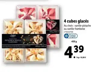 4 cubes glaces