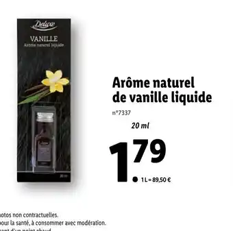 Lidl Arome naturel de vanille liquide offre