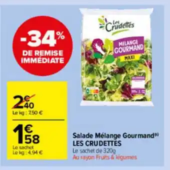 Carrefour Market Salade Mélange Gourmand Les Crudettes offre