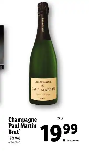 Lidl Champagne paul marin brut offre