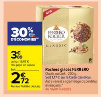 Carrefour Market Rochers Glacés Ferrero offre