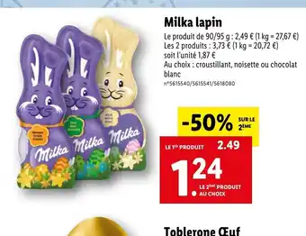 Lidl Milka lapin offre