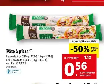 Lidl Pâte à pizza offre