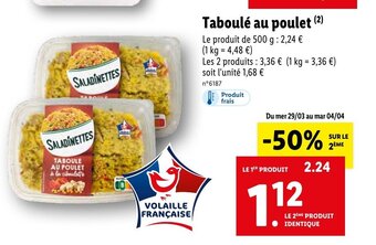 Lidl Taboule au poulet offre