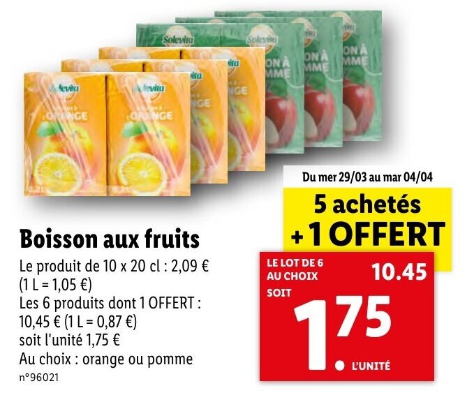 Promo Boisson aux fruits chez Lidl
