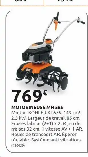 Rural Master Motobineuse mh 585 offre