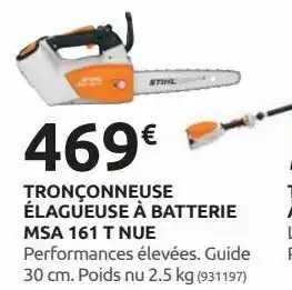 Rural Master Tronçonneuse elagueuse a batterie msa 161 t nue offre