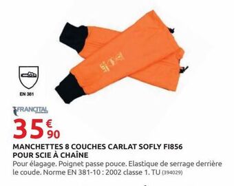 Rural Master Manchettes 8 couches carlat sofly fi856 pour scie a chaine offre