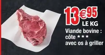 Viande bovine: cĂŽte avec os Ă griller