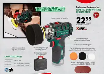 Lidl Polisseuse De Rénovation Sans Fil, Sans Batterie Ni Chargeur offre