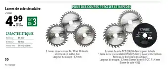 Lidl Lames De Scie Circulaire offre