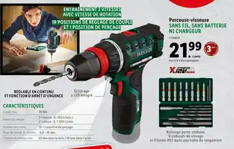 Lidl Perceuse-Visseuse Sans Fil, Sans Batterie Ni Chargeur offre