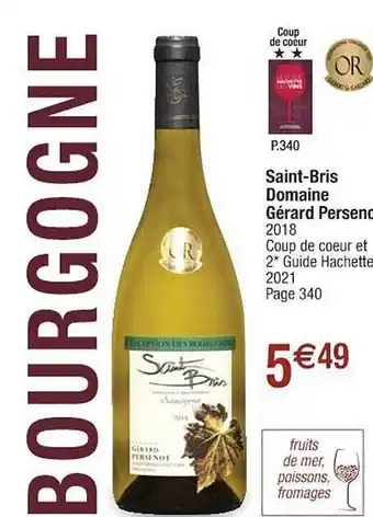 Cora x Carrefour Saint-bris Domaine Gérard Persenot offre