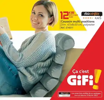 Gifi Coussins multi-positions offre