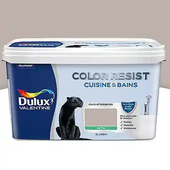 Peinture cuisine et salle de bain dulux valentine color resist marron glacé satin 2l