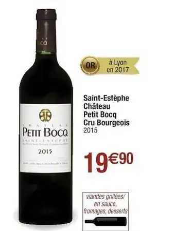 Cora x Carrefour Saint-estèphe Château Petit Bocq Cru Bourgeois 2015 offre