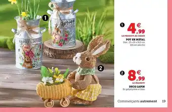 Hyper U Pot En Métal, Déco Lapin offre